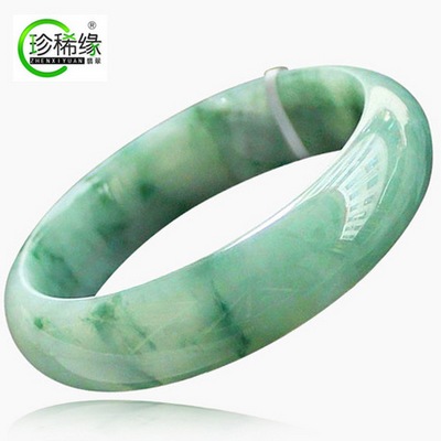 Rare edge of the old crater emerald bracelet a the goods Zhian sun green ice kind of wide round jade bracelets jade certificate