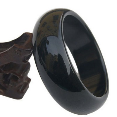 Orchids Xinjiang Hetian jade bracelet black jade bracelet jade bracelet send widening bracelet child care certificate