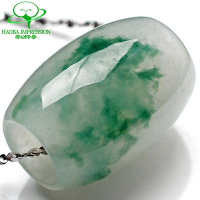 Ho impression Myanmar jade natural jade A cargo pendant Passepartout jade pendant L88 transfer beads pendant with 925 silver chain