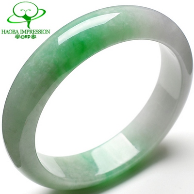 Hao 8 impression natural old crater A cargo positive green jade bracelets Huang Fei floating flower jade bracelets S80 with a certificate of VIP Exclusive