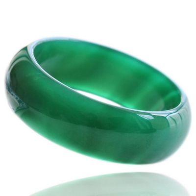 QIN Yu-edge natural widened thick emerald agate bracelet Chrysoprase bracelets jade bracelets