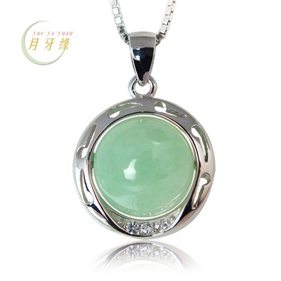 Jade jewelry natural a jade goods Ock Silverbound of pendants jade inlaid jade pendant necklace female turned the corner