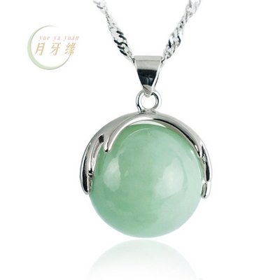 Transfer beads, jewelry inlaid jade A cargo jade pendant natural jade Ock silver inlay jade pendant necklace female