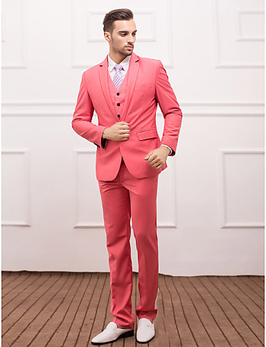 Watermelon Serge Slim Fit Three-Piece Suit