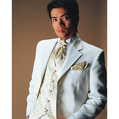 White Polyester Slim Fit Two-Piece Tuxedo
