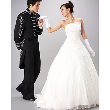 Black Polyester Slim Fit Two-Piece Tuxedo