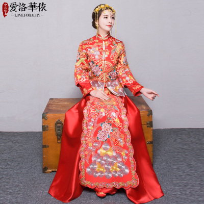 Show Wo clothing 2018 spring and summer new Chinese retro cheongsam costume bride wedding toast clot