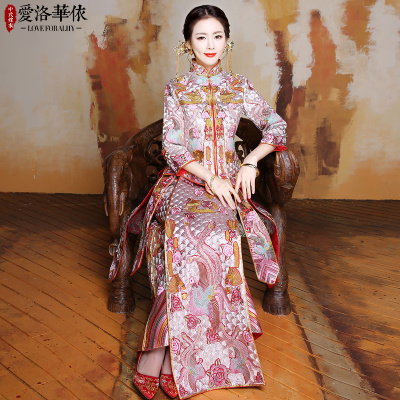 Liu Shi poetry with the show Wo clothing dragon Phoenix 2018 spring and summer new bride wedding dre