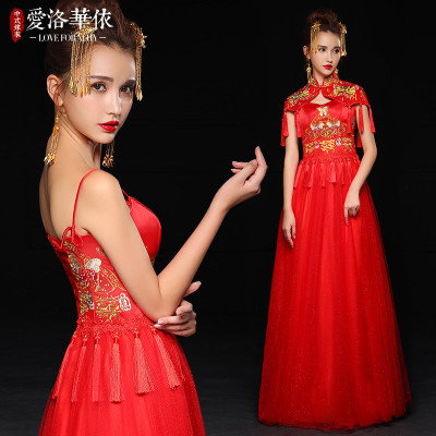 Show Wofu Longfeng 褂 2018 New Summer Bridal Chinese Dress Toast Served Wedding Wedding Sexy Show Kim