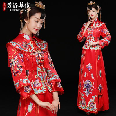 Show Wo clothing bridal Chinese wedding dress happy to serve the dragon and the dragon bride toast c