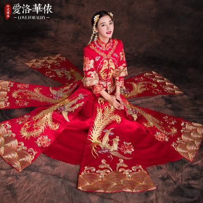 Show Wo clothing bride 2018 spring and summer new Chinese dress wedding toast clothing wedding dress