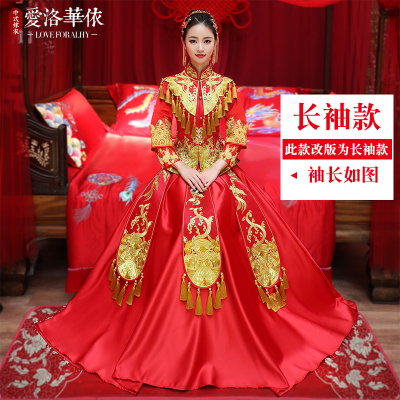 Show Wo clothing bride wedding dress 2018 spring and summer new dragon and phoenix Chinese wedding r
