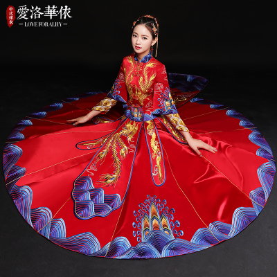 Show Wo clothing bride wedding toast clothing cheongsam 2018 spring and summer new Chinese wedding d