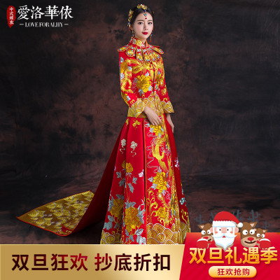 Show Wo clothing bride Chinese wedding dress 2018 spring and summer new hi clothes Phoenix and Phoen