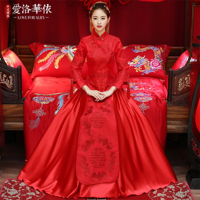 Show Wo clothing bride 2018 spring and summer new Chinese style dress wedding toast clothing cheongs