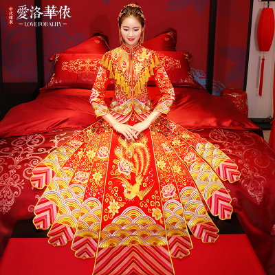 Show Wo clothing bride wedding Chinese dress 2018 spring and summer new toast clothing cheongsam sui