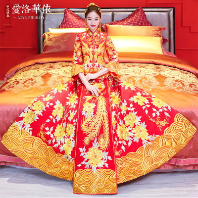 Show Wo clothing bride 2018 spring and summer new wedding toast clothing cheongsam Chinese style wed