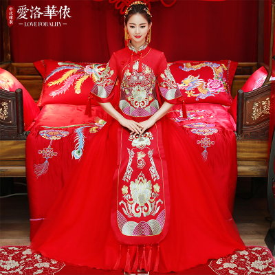 Show Wo clothing bride 2018 new spring and summer wedding dress toast clothing Chinese-style cheongs