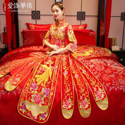 Show Wo clothing bride 2018 spring and summer new Chinese wedding dress wedding toast clothing cheon