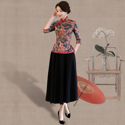 Cheongsam 2018 new spring and summer women s retro self-improvement improved two-piece thin show catwalk long dress 237.95 352.40 - 415.40Cheongsam 2018 new spring and summer women s retro self-improv