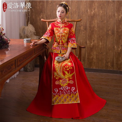 Bridal show Wo clothing 2018 new spring and summer Chinese style red wedding toast clothing retro dr