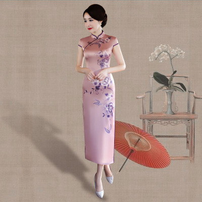 Qipao summer 2018 new Chinese style elegant retro style elegant banquet qipao dress