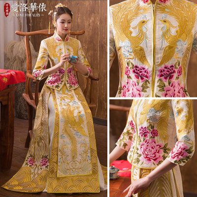 Bride show Wo clothing 2018 new spring and summer Chinese-style dress on the Phoenix toast clothing