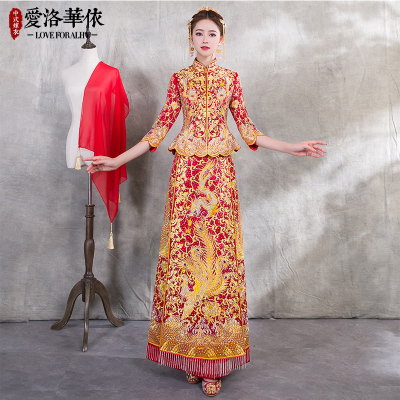 Dawu Fuxi suits the bride show Wo clothing 2018 new spring and summer Dragon Phoenix Chinese point d