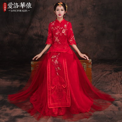 Toast service 2018 spring and summer new new Chinese wedding thin dress show Wo clothing bride weddi