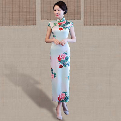 Cheongsam 2018 new summer double-decked retro banquet show elegant improved cheongsam dress women s long style 174.95 289.40Cheongsam 2018 new summer double-decked retro banquet show elegant improved