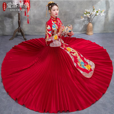 Show Wo clothing bride 2018 spring and summer new Chinese dress wedding toast clothing suits clothin