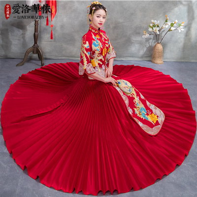 Show Wo clothing bride wedding toast service 2018 spring and summer new Chinese dress suits clothing