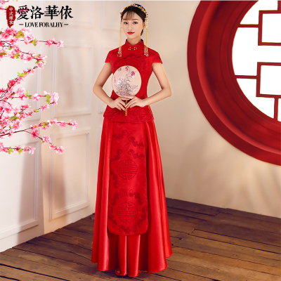 Show Wo clothing bride wedding toast thin section 2018 summer new Chinese style evening dress Dragon