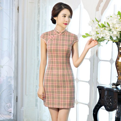 Qipao summer 2018 new women s traditional Chinese style retro gongmian trim daily improved short qipao dress 88.95 121.40Qipao summer 2018 new women s traditional Chinese style retro gongmian trim dai