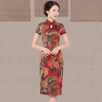 2018 new spring and summer women s improved Chinese style daily Slim retro mother loaded thin dress in the long section 153.95 227.452018 new spring and summer women s improved Chinese style daily Sli