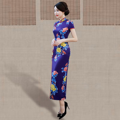Cheongsam 2018 New Spring Summer Girl Retro Slim Elegant Daily Improvement Old Shanghai Dress Long section