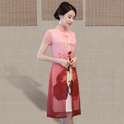Long cheongsam spring section 2018 new summer women s retro slim elegant daily improvement Chinese style dress 258.95 446.90Long cheongsam spring section 2018 new summer women s retro slim elegant dai