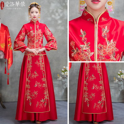 Show Wo clothing 2018 new spring and summer bride wedding toast clothing new Chinese-style dress wed