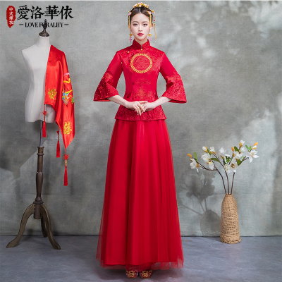 Show Wo clothing bride 2018 new spring and summer new Chinese style dress Phoenix wedding dress wedd