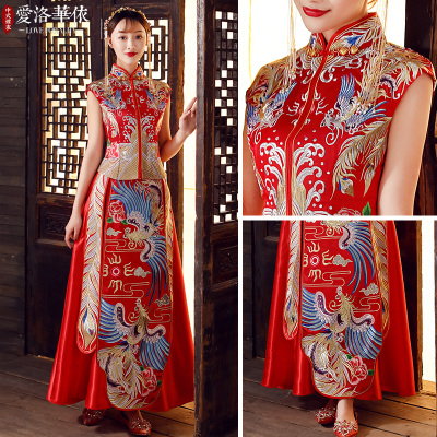 Show Wo clothing bride 2018 new summer toast clothing Chinese improved cheongsam wedding wedding dre