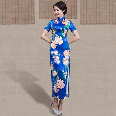 Cheongsam 2018 New Spring Summer Girl Retro Slim Elegant Daily Improvement Old Shanghai Dress Long section