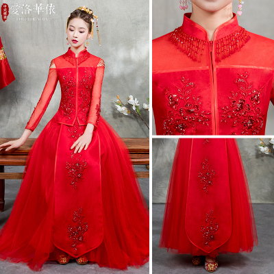 Show Wo clothing bride thin section wedding toast service 2018 new spring and summer new Chinese dre