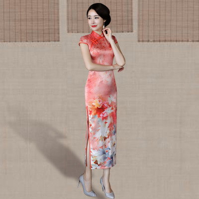 Cheongsam 2018 New Spring Summer Girl Retro Slim Elegant Daily Improvement Old Shanghai Dress Long section