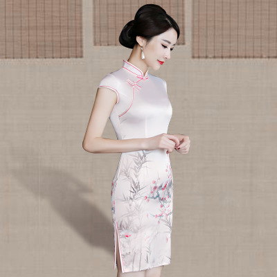 Short qipao summer 2018 new girl retro trim elegant daily improvement short sleeve old Shanghai dress