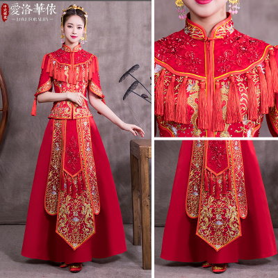 Show Wo clothing 2018 new summer Chinese style dress wedding toast clothing fringe Phoenix wedding d
