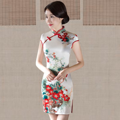 Cheongsam short paragraph summer 2018 new women s retro daily show Slim thin improved Chinese style dress 99.45 142.40Cheongsam short paragraph summer 2018 new women s retro daily show Slim thin impro