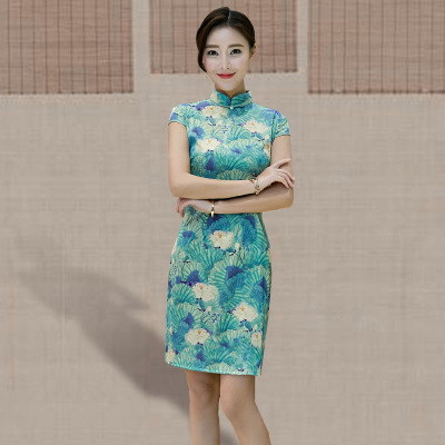 Qipao medium length summer 2018 new style women s Chinese style trim slim and daily elegant chi-pao dress 111.95 173.90Qipao medium length summer 2018 new style women s Chinese style trim slim and dai