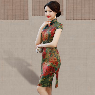 Medium and long qipao summer 2018 new women s traditional Chinese style retro slim and improved Chinese qipao dress 143.45 205.40Medium and long qipao summer 2018 new women s traditional Chinese style