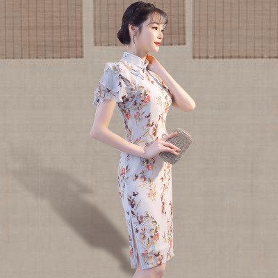 Qipao medium length summer 2018 new style women s Chinese style trim slim and daily improved Chinese style qipao dress 185.45 320.90Qipao medium length summer 2018 new style women s Chinese style trim