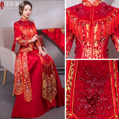 Show Wo clothing bride toast service 2018 spring and summer new Chinese wedding dress Phoenix and Ph